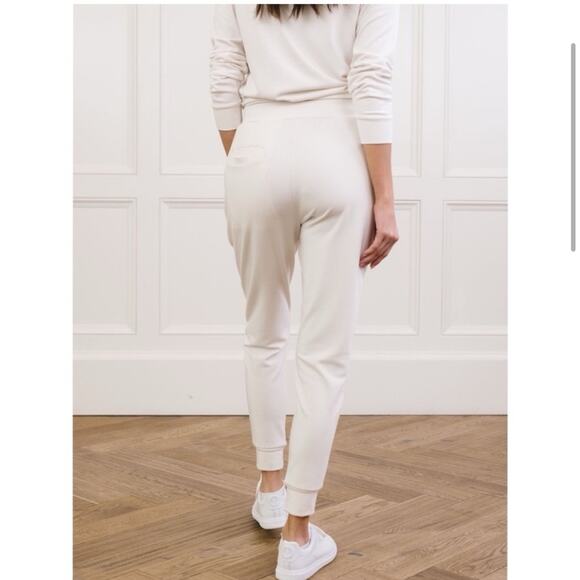 Cozy Earth Bamboo Jogger cream white stretchy knit lounge pajamas soft spring M - Picture 3 of 14